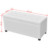 vidaXL Pouf de rangement 87,5 cm Rouge bordeaux Similicuir