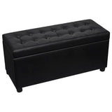 vidaXL Pouf de rangement 87,5 cm Rouge bordeaux Similicuir