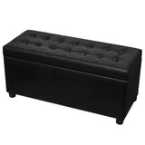 vidaXL Pouf de rangement 87,5 cm Rouge bordeaux Similicuir