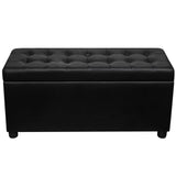 vidaXL Pouf de rangement 87,5 cm Rouge bordeaux Similicuir