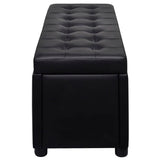 vidaXL Pouf de rangement 87,5 cm Rouge bordeaux Similicuir