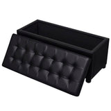 vidaXL Pouf de rangement 87,5 cm Rouge bordeaux Similicuir