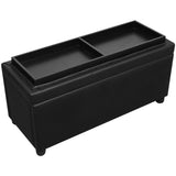 vidaXL Pouf de rangement 87,5 cm Rouge bordeaux Similicuir