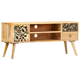 vidaXL Meuble TV 100x30x45 cm bois massif de manguier