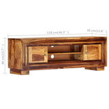 vidaXL Meuble TV 118x30x40 cm Bois de Sesham massif 