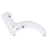 vidaXL Chaise longue de massage avec oreiller Gris Similicuir