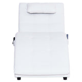 vidaXL Chaise longue de massage avec oreiller Gris Similicuir