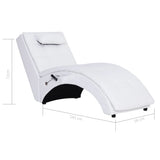 vidaXL Chaise longue de massage avec oreiller Gris Similicuir