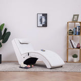 vidaXL Chaise longue de massage avec oreiller Gris Similicuir