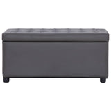 vidaXL Pouf de rangement 87,5 cm Rouge bordeaux Similicuir