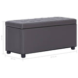 vidaXL Pouf de rangement 87,5 cm Rouge bordeaux Similicuir