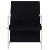 vidaXL Fauteuil avec pieds chromés Noir Velours