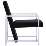 vidaXL Fauteuil avec pieds chromés Noir Velours