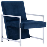 vidaXL Fauteuil avec pieds chromés Noir Velours