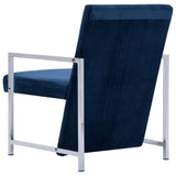vidaXL Fauteuil avec pieds chromés Noir Velours