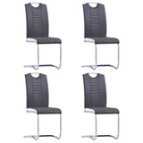 vidaXL Chaises à manger cantilever lot de 4 gris similicuir