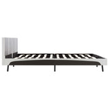 vidaXL Cadre de lit Gris et blanc Similicuir 180x200 cm