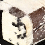 vidaXL Banc 110 cm Noir Patchwork Cuir véritable de chèvre