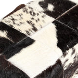 vidaXL Banc 110 cm Noir Patchwork Cuir véritable de chèvre