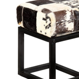 vidaXL Banc 110 cm Noir Patchwork Cuir véritable de chèvre