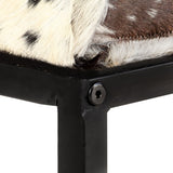 vidaXL Banc 110 cm Noir Patchwork Cuir véritable de chèvre