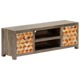 vidaXL Meuble TV Gris 120 x 30 x 40 cm Bois massif de manguier