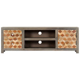 vidaXL Meuble TV Gris 120 x 30 x 40 cm Bois massif de manguier