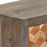 vidaXL Meuble TV Gris 120 x 30 x 40 cm Bois massif de manguier