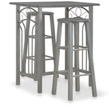 vidaXL Ensemble de bar 3 pcs Bois et acier Noir