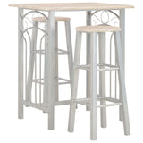 vidaXL Ensemble de bar 3 pcs Bois et acier Noir
