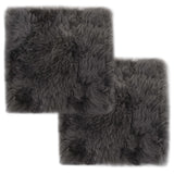vidaXL Coussins de chaise 2 pcs Gris clair 40x40 cm Mouton véritable
