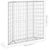 vidaXL Lit surélevé à gabion en trapèze Acier galvanisé 80x20x100 cm