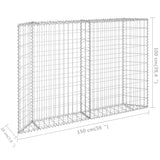 vidaXL Lit surélevé à gabion en trapèze Acier galvanisé 80x20x100 cm