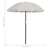 vidaXL Parasol avec mât en acier 180 cm Taupe