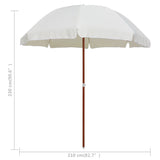 vidaXL Parasol avec mât en acier 180 cm Taupe