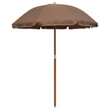 vidaXL Parasol avec mât en acier 180 cm Taupe