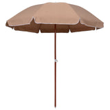 vidaXL Parasol avec mât en acier 180 cm Taupe