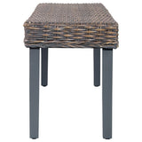 vidaXL Banc 110 cm Noir Rotin naturel kubu et bois de manguier massif