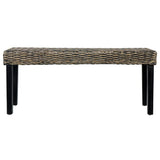 vidaXL Banc 110 cm Noir Rotin naturel kubu et bois de manguier massif