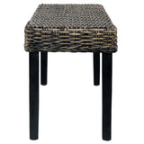vidaXL Banc 110 cm Noir Rotin naturel kubu et bois de manguier massif