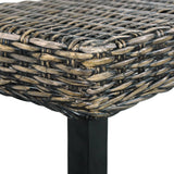 vidaXL Banc 110 cm Noir Rotin naturel kubu et bois de manguier massif