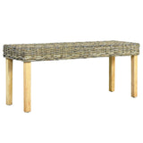 vidaXL Banc 110 cm Noir Rotin naturel kubu et bois de manguier massif