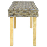 vidaXL Banc 110 cm Noir Rotin naturel kubu et bois de manguier massif