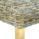 vidaXL Banc 110 cm Noir Rotin naturel kubu et bois de manguier massif