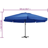 vidaXL Parasol blanc aluminium 500 cm