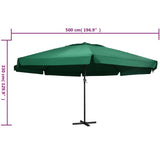 vidaXL Parasol blanc aluminium 500 cm
