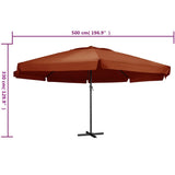 vidaXL Parasol blanc aluminium 500 cm
