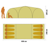 vidaXL Tente igloo de camping 650x240x190 cm 8 personnes Bleu