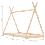 vidaXL Cadre de lit d'enfant Blanc Bois de pin massif 80x160 cm