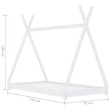 vidaXL Cadre de lit d'enfant Blanc Bois de pin massif 80x160 cm